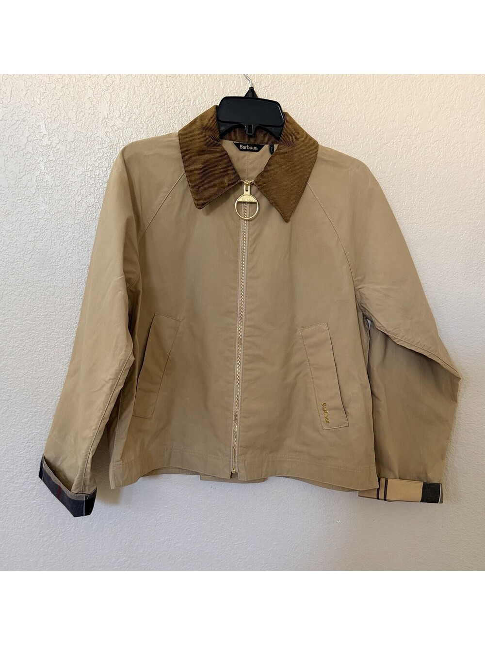 New Barbour Catlin Casual Jacket In Beige Tartan Size 4 $320